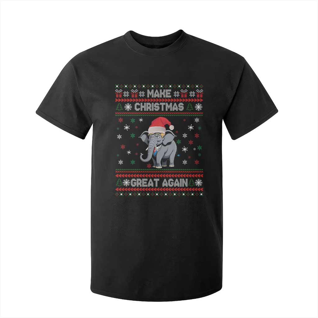 Trump Christmas T Shirt For Kid Make Christmas Great Again Republican Elephant Ugly Sweater TS02 Black Print Your Wear