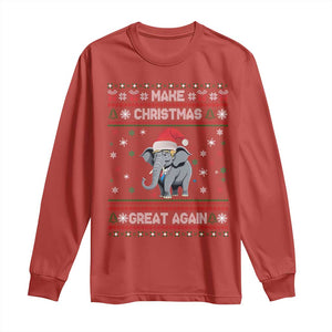 Trump Christmas Long Sleeve Shirt Make Christmas Great Again Republican Elephant Ugly Sweater TS02 Red Print Your Wear