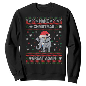 Trump Christmas Sweatshirt Make Christmas Great Again Republican Elephant Ugly Sweater TS02 Black Print Your Wear