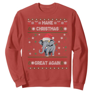 Trump Christmas Sweatshirt Make Christmas Great Again Republican Elephant Ugly Sweater TS02 Red Print Your Wear