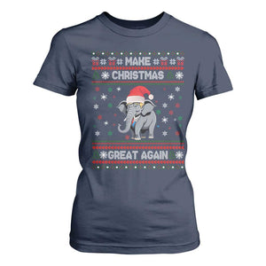 Trump Christmas T Shirt For Women Make Christmas Great Again Republican Elephant Ugly Sweater TS02 Navy Print Your Wear