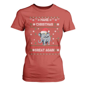 Trump Christmas T Shirt For Women Make Christmas Great Again Republican Elephant Ugly Sweater TS02 Red Print Your Wear