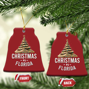 Christmas In Florida Christmas Ornament Sand Xmas Tree Lights Family Vacation TS02 Bell Flake Red Print Your Wear