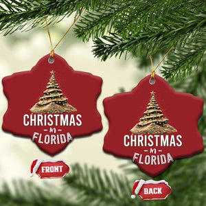 Christmas In Florida Christmas Ornament Sand Xmas Tree Lights Family Vacation TS02 Snow Flake Red Print Your Wear