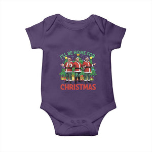 Christmas Trump Baby Onesie I'll Be Home For Xmas Donald Santa TS02 Purple Print Your Wear