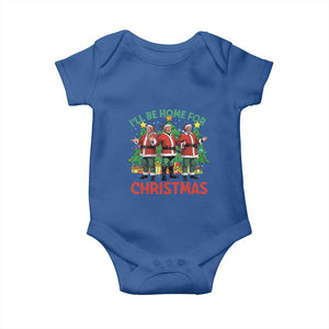 Christmas Trump Baby Onesie I'll Be Home For Xmas Donald Santa TS02 Royal Blue Print Your Wear