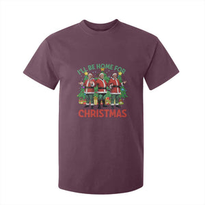 Christmas Trump T Shirt For Kid I'll Be Home For Xmas Donald Santa TS02 Maroon Print Your Wear