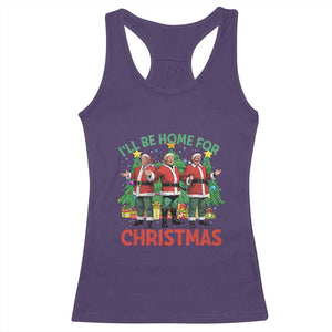 Christmas Trump Racerback Tank Top I'll Be Home For Xmas Donald Santa TS02 Purple Print Your Wear