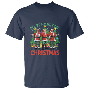 Christmas Trump T Shirt I'll Be Home For Xmas Donald Santa TS02 Navy Print Your Wear