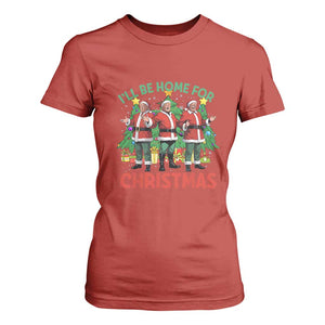 Christmas Trump T Shirt For Women I'll Be Home For Xmas Donald Santa TS02 Red Print Your Wear