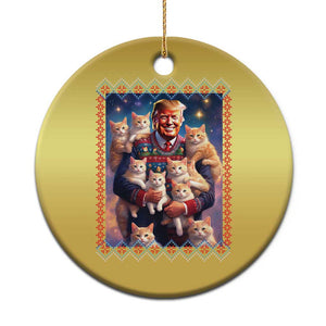 Christmas Trump With Cats Christmas Ornament Cat For Trump Xmas 2024 Ugly Sweater TS02 Print Your Wear