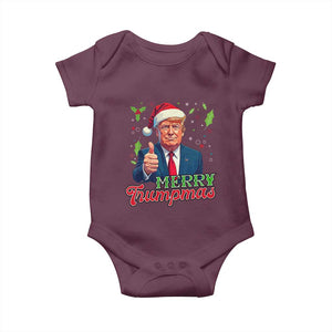 Christmas Trump Baby Onesie Merry Trumpmas Donald Santa Festive Xmas TS02 Maroon Print Your Wear