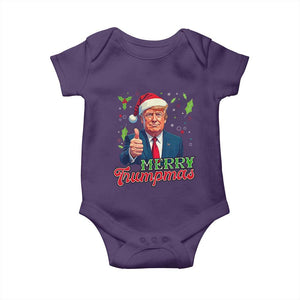 Christmas Trump Baby Onesie Merry Trumpmas Donald Santa Festive Xmas TS02 Purple Print Your Wear