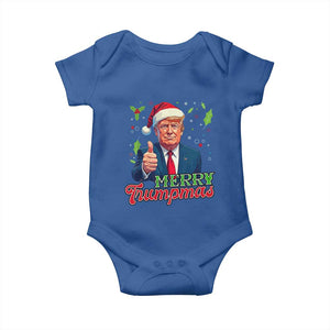 Christmas Trump Baby Onesie Merry Trumpmas Donald Santa Festive Xmas TS02 Royal Blue Print Your Wear