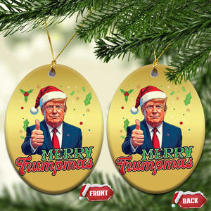 Xmas Trump Christmas Ornament Merry Trumpmas Donald Santa Festive Xmas TS02 Oval Gold Print Your Wear