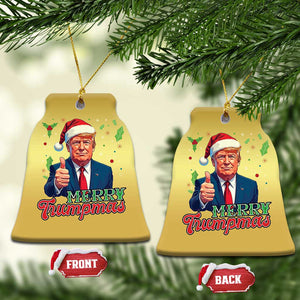 Xmas Trump Christmas Ornament Merry Trumpmas Donald Santa Festive Xmas TS02 Bell Flake Gold Print Your Wear