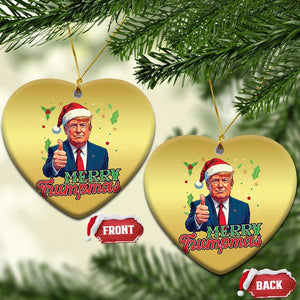 Xmas Trump Christmas Ornament Merry Trumpmas Donald Santa Festive Xmas TS02 Heart Gold Print Your Wear