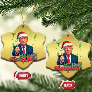 Xmas Trump Christmas Ornament Merry Trumpmas Donald Santa Festive Xmas TS02 Snow Flake Gold Print Your Wear