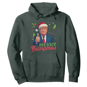 Christmas Trump Hoodie Merry Trumpmas Donald Santa Festive Xmas TS02 Dark Forest Green Print Your Wear