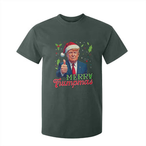 Christmas Trump T Shirt For Kid Merry Trumpmas Donald Santa Festive Xmas TS02 Dark Forest Green Print Your Wear