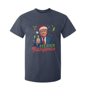 Christmas Trump T Shirt For Kid Merry Trumpmas Donald Santa Festive Xmas TS02 Navy Print Your Wear