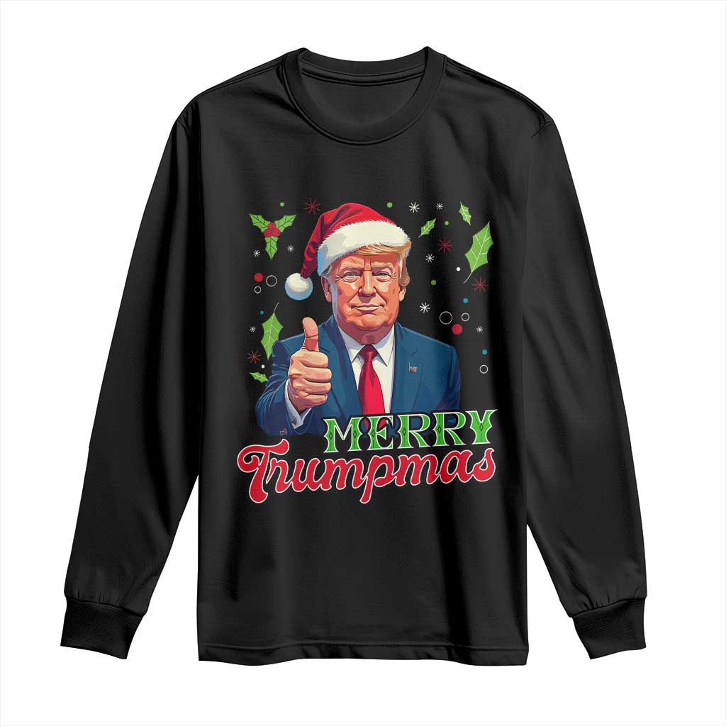 Christmas Trump Long Sleeve Shirt Merry Trumpmas Donald Santa Festive Xmas TS02 Black Print Your Wear