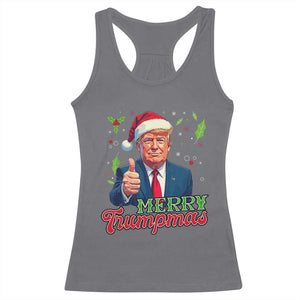 Christmas Trump Racerback Tank Top Merry Trumpmas Donald Santa Festive Xmas TS02 Charcoal Print Your Wear