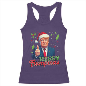 Christmas Trump Racerback Tank Top Merry Trumpmas Donald Santa Festive Xmas TS02 Purple Print Your Wear