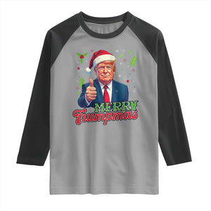 Christmas Trump Raglan Shirt Merry Trumpmas Donald Santa Festive Xmas TS02 Sport Gray Black Print Your Wear