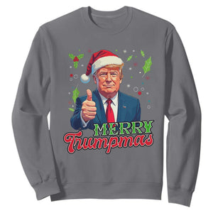 Christmas Trump Sweatshirt Merry Trumpmas Donald Santa Festive Xmas TS02 Charcoal Print Your Wear