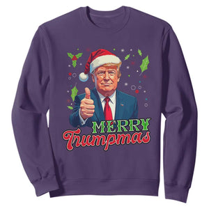 Christmas Trump Sweatshirt Merry Trumpmas Donald Santa Festive Xmas TS02 Purple Print Your Wear