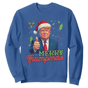 Christmas Trump Sweatshirt Merry Trumpmas Donald Santa Festive Xmas TS02 Royal Blue Print Your Wear