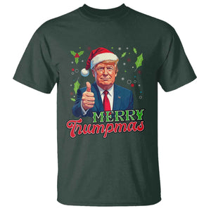 Christmas Trump T Shirt Merry Trumpmas Donald Santa Festive Xmas TS02 Dark Forest Green Print Your Wear