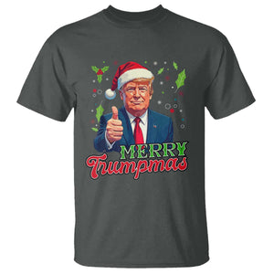 Christmas Trump T Shirt Merry Trumpmas Donald Santa Festive Xmas TS02 Dark Heather Print Your Wear