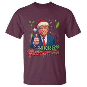 Christmas Trump T Shirt Merry Trumpmas Donald Santa Festive Xmas TS02 Maroon Print Your Wear