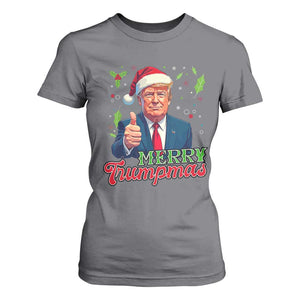 Christmas Trump T Shirt For Women Merry Trumpmas Donald Santa Festive Xmas TS02 Charcoal Print Your Wear