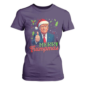 Christmas Trump T Shirt For Women Merry Trumpmas Donald Santa Festive Xmas TS02 Purple Print Your Wear