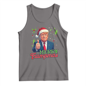 Christmas Trump Tank Top Merry Trumpmas Donald Santa Festive Xmas TS02 Deep Heather Print Your Wear