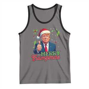 Christmas Trump Tank Top Merry Trumpmas Donald Santa Festive Xmas TS02 Deep Heather Black Print Your Wear