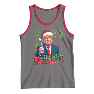 Christmas Trump Tank Top Merry Trumpmas Donald Santa Festive Xmas TS02 Deep Heather Red Print Your Wear