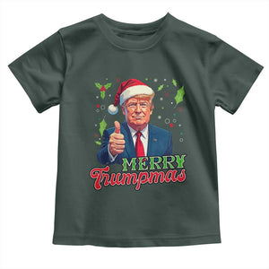 Christmas Trump Toddler T Shirt Merry Trumpmas Donald Santa Festive Xmas TS02 Dark Forest Green Print Your Wear