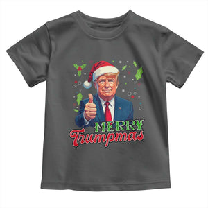 Christmas Trump Toddler T Shirt Merry Trumpmas Donald Santa Festive Xmas TS02 Dark Heather Print Your Wear