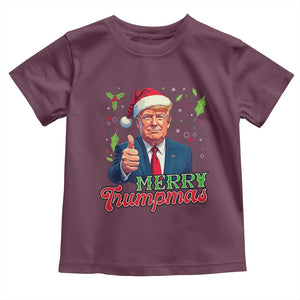 Christmas Trump Toddler T Shirt Merry Trumpmas Donald Santa Festive Xmas TS02 Maroon Print Your Wear