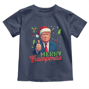 Christmas Trump Toddler T Shirt Merry Trumpmas Donald Santa Festive Xmas TS02 Navy Print Your Wear