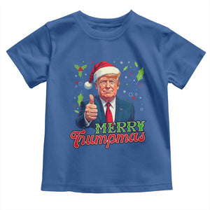 Christmas Trump Toddler T Shirt Merry Trumpmas Donald Santa Festive Xmas TS02 Royal Blue Print Your Wear