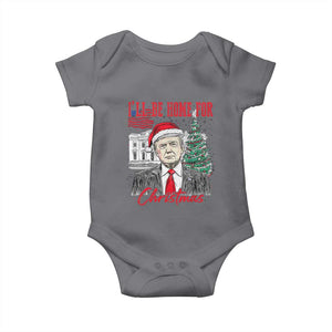 Christmas Trump Baby Onesie I'll Be Home For Xmas 2024 Retro Vintage TS02 Charcoal Print Your Wear