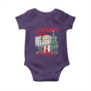 Christmas Trump Baby Onesie I'll Be Home For Xmas 2024 Retro Vintage TS02 Purple Print Your Wear