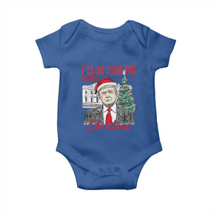 Christmas Trump Baby Onesie I'll Be Home For Xmas 2024 Retro Vintage TS02 Royal Blue Print Your Wear