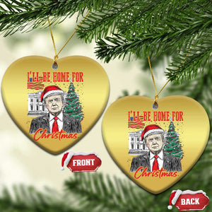 Xmas Trump Christmas Ornament I'll Be Home For Xmas 2024 Retro Vintage TS02 Heart Gold Print Your Wear