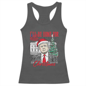 Christmas Trump Racerback Tank Top I'll Be Home For Xmas 2024 Retro Vintage TS02 Dark Heather Print Your Wear